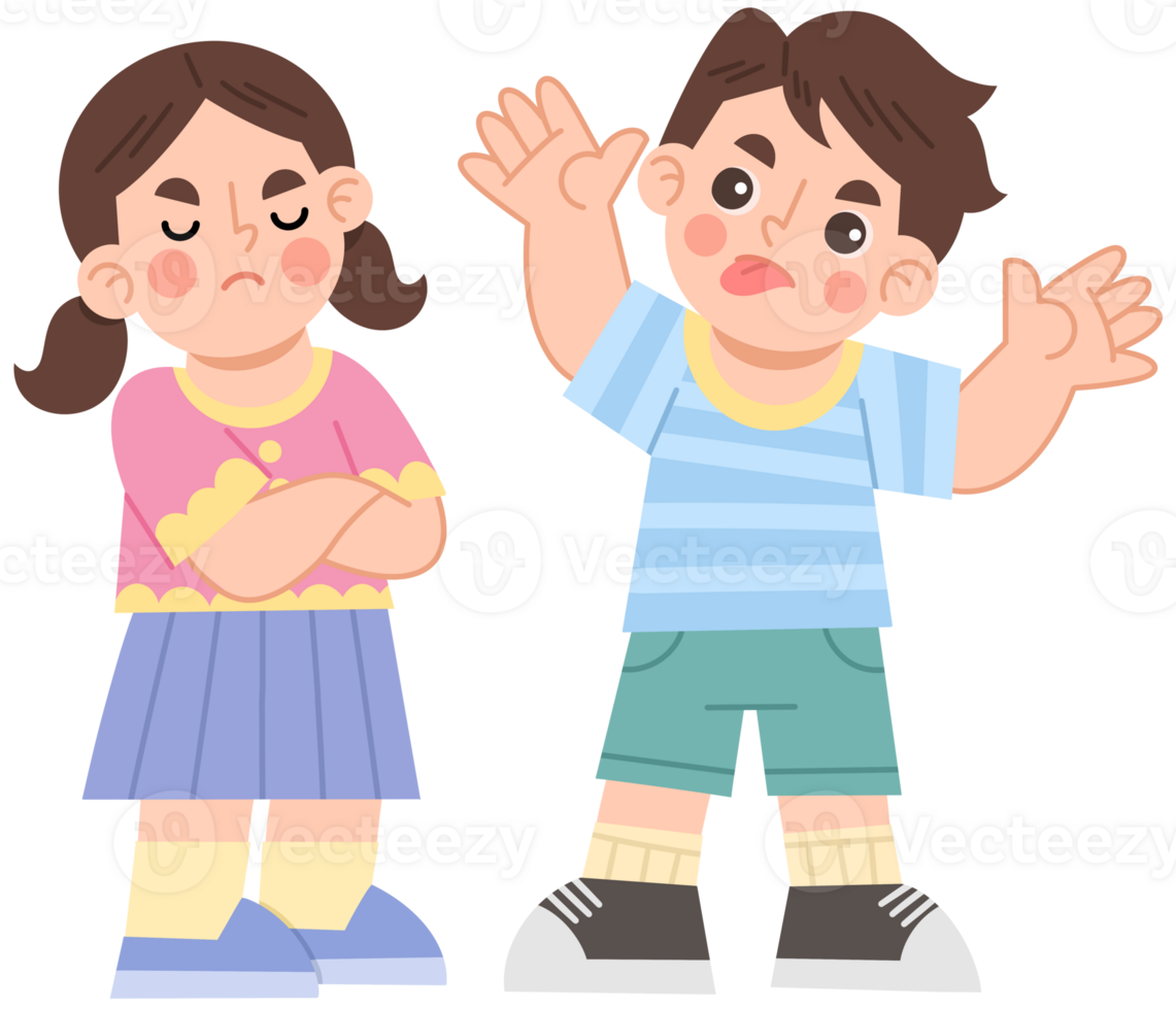 Illustration of Kids with Different Emotions png