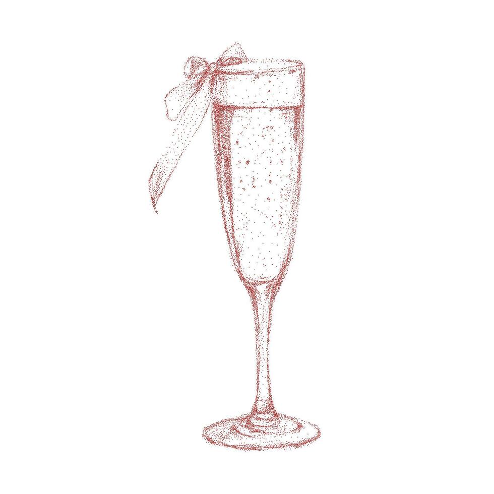 Hand drawn cocktail in stipple retro sketch style. illustration with halftone gritty texture, grunge pop art element for bar poster or cafe drinks menu. vector