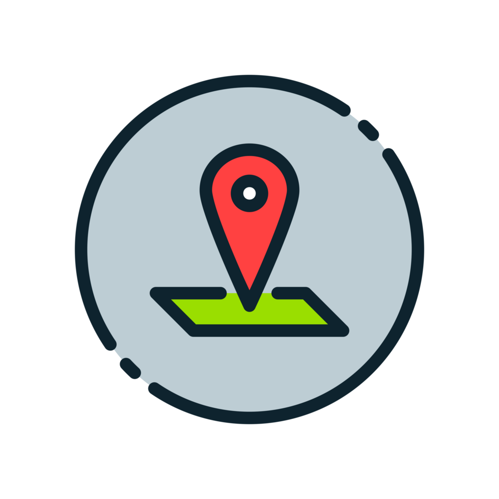 Design Illustration graphic of location icon with colored line style. Suitable for UI, mobile design, web design, etc. Transparent Background. png