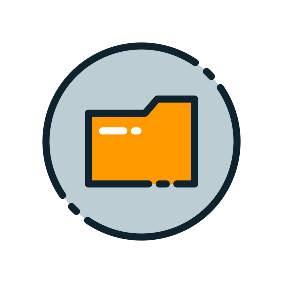 Design Illustration graphic of Document Folder icon with colored outline style. Suitable for UI, mobile design, web design, etc. Transparent background. png