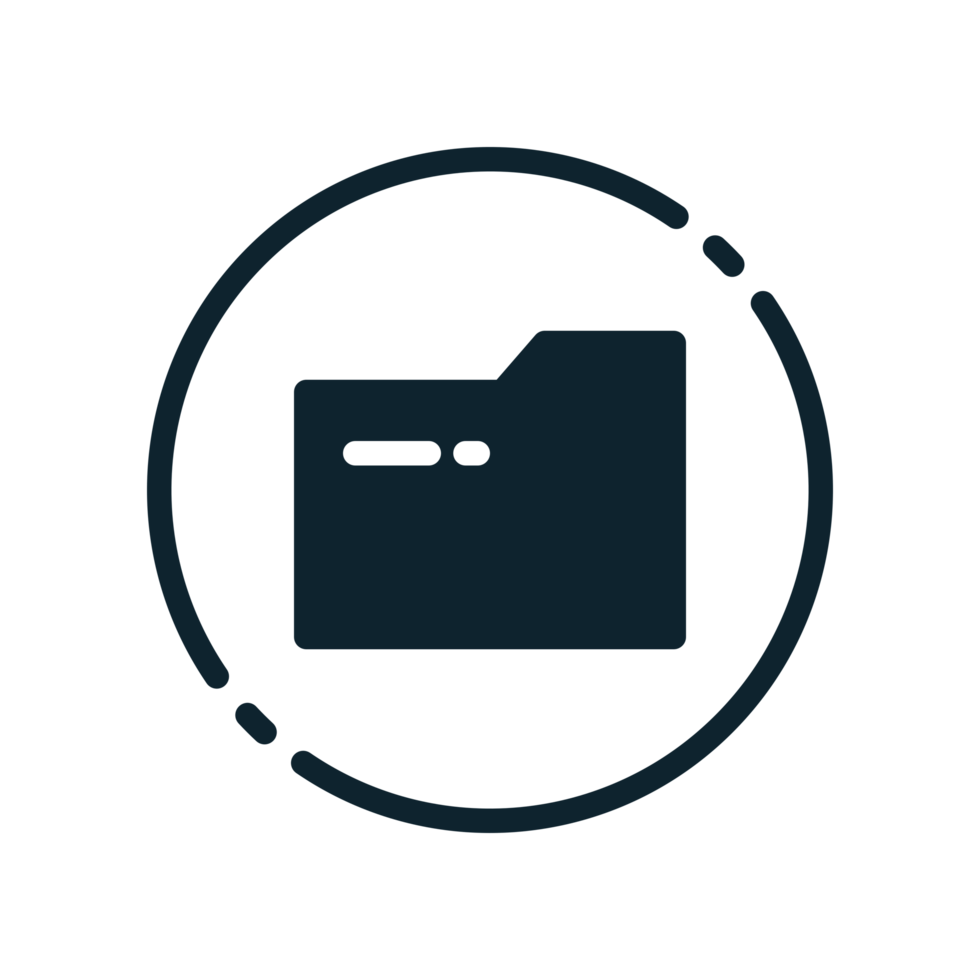 Design Illustration graphic of Document Folder icon with glyph style. Suitable for UI, mobile design, web design, etc. Transparent background. png