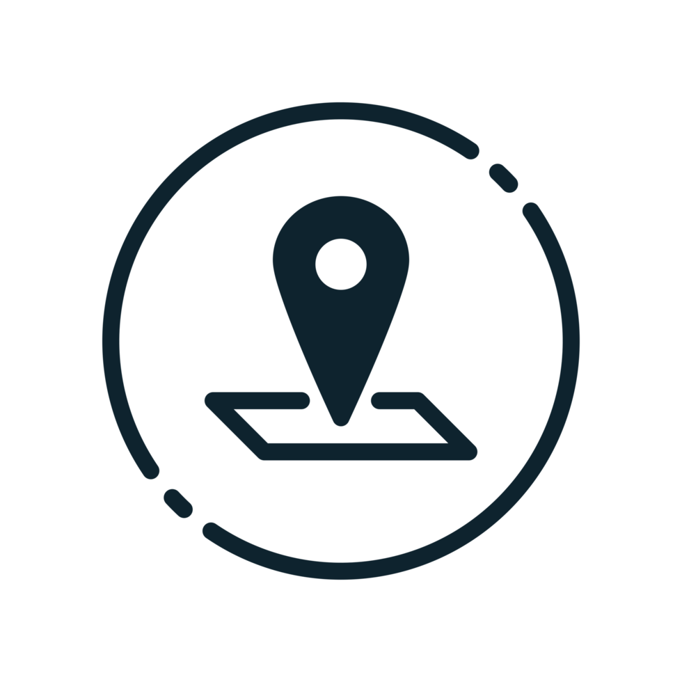 Design Illustration graphic of location icon with glyph style. Suitable for UI, mobile design, web design, etc. Transparent Background. png