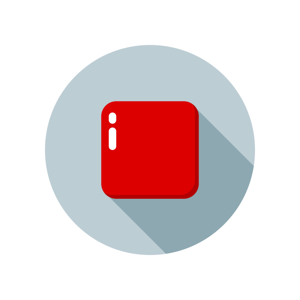 Design Illustration graphic of stop button icon with flat style. Suitable for UI, mobile design, web design, etc. Transparent background. png