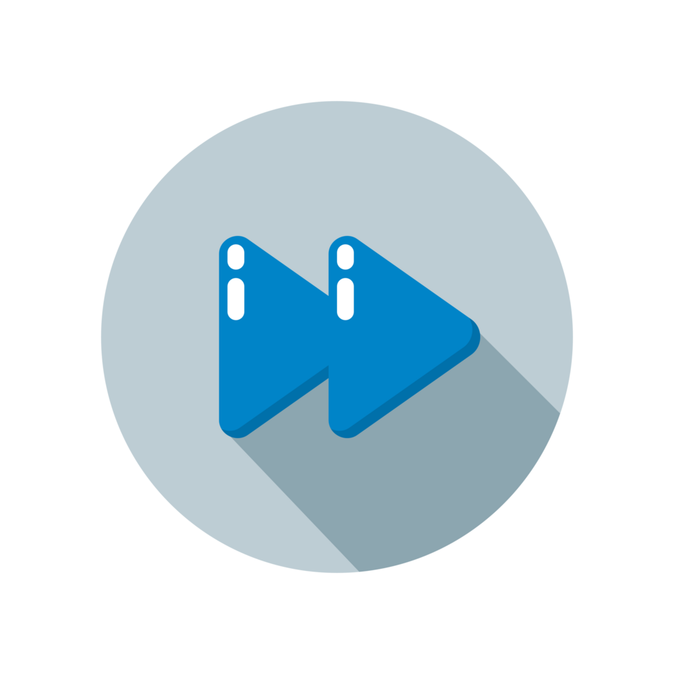 Design Illustration graphic of forward button icon with flat style. Suitable for UI, mobile design, web design, etc. Transparent background. png