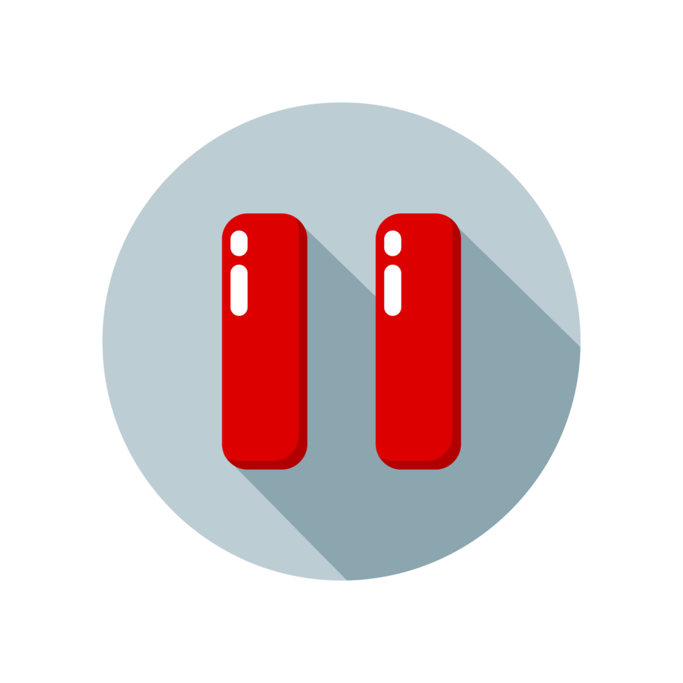 Design Illustration graphic of pause button icon with flat style. Suitable for UI, mobile design, web design, etc. Transparent background. png