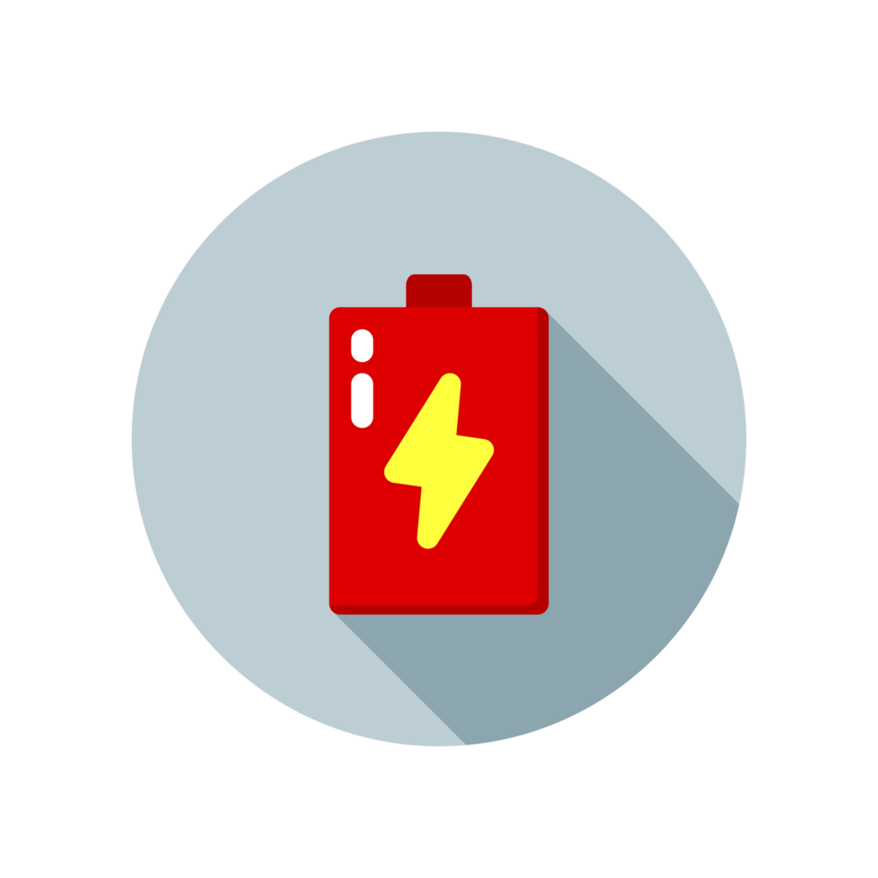 Design Illustration graphic of energy battery icon with flat style. Suitable for UI, mobile design, web design, etc. Transparent Background. png