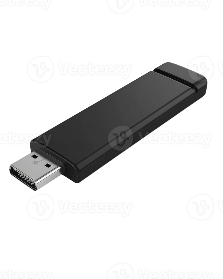 A Black USB Flash Drive Is Shown Angled png