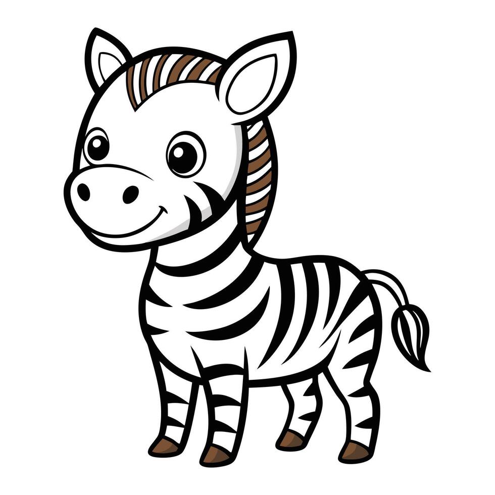 a cartoon zebra standing in front of a white background vector