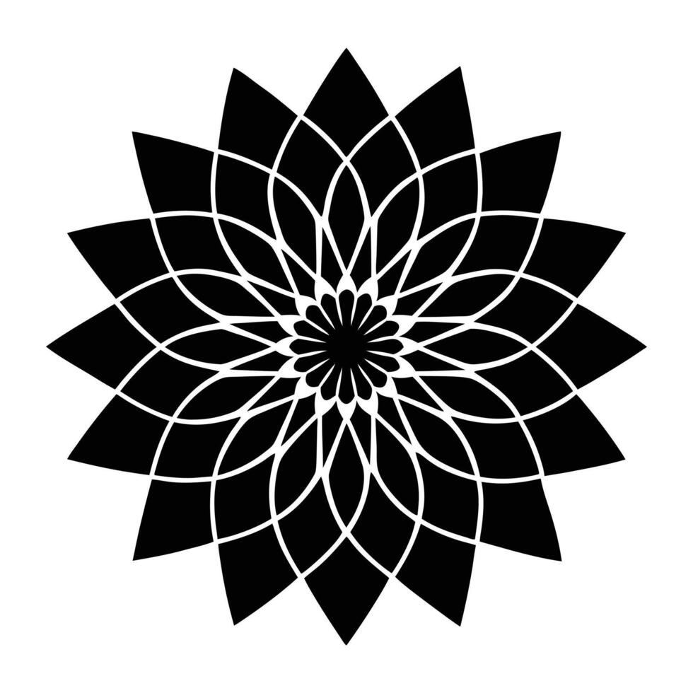 a black and white mandala flower design. vector