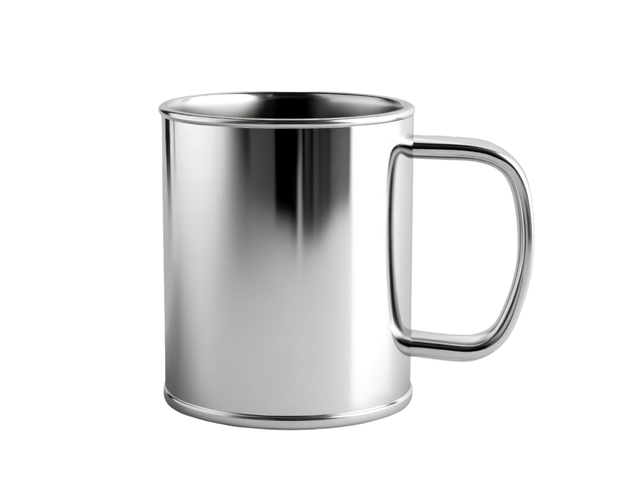 Shiny Metal Mug With A Single Handle png
