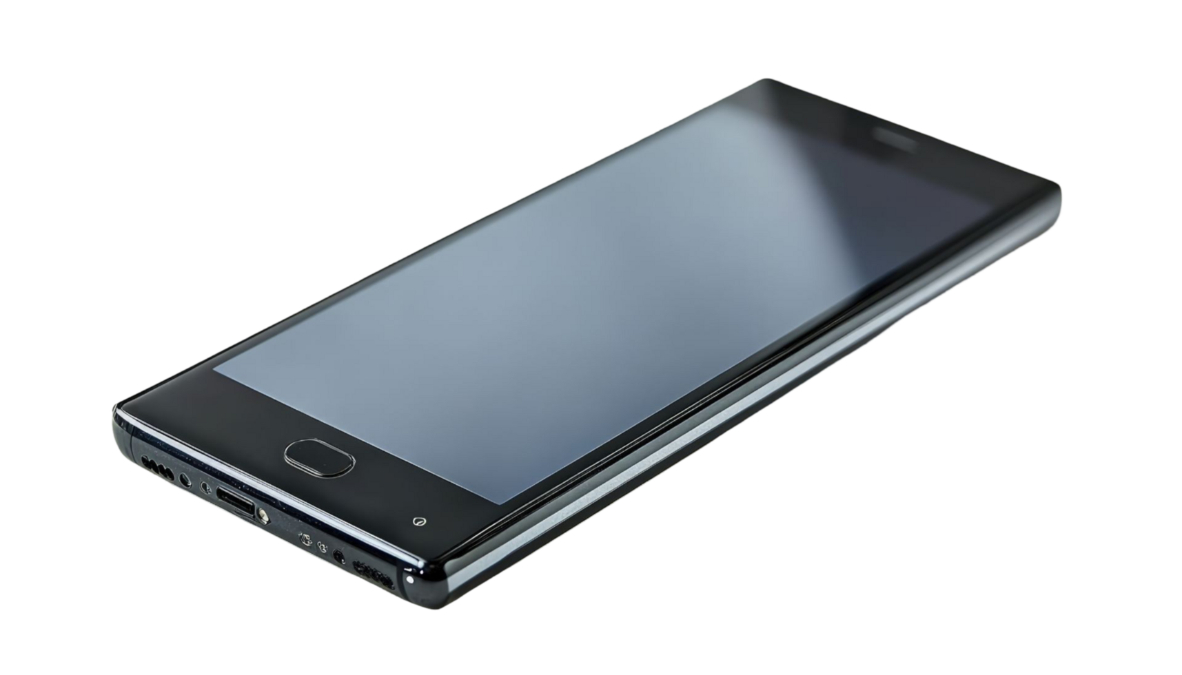 Sleek Black Smartphone Displayed Against Transparent Background png