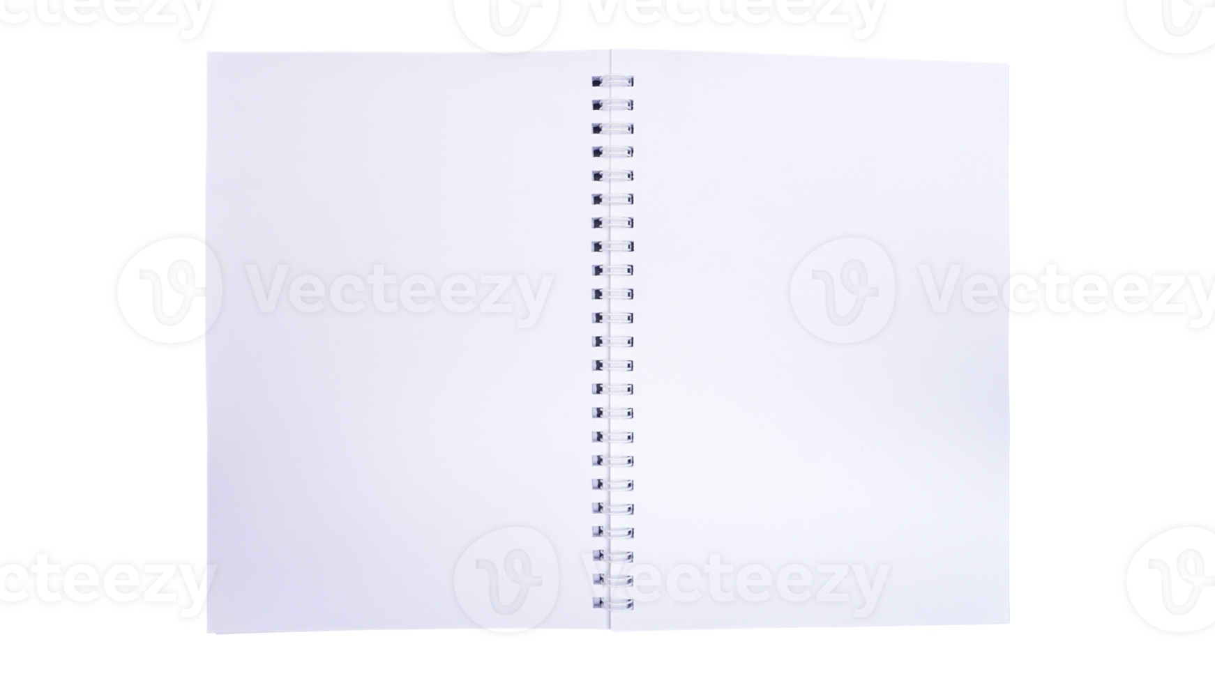 Two blank pages of paper isolated on transparent background png