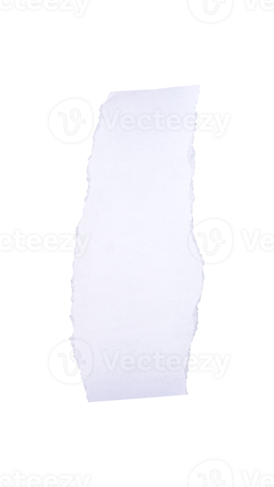 Ripped piece of white paper isolated on transparent background png
