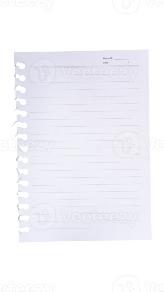 Blank white paper stripped isolated on transparent background png