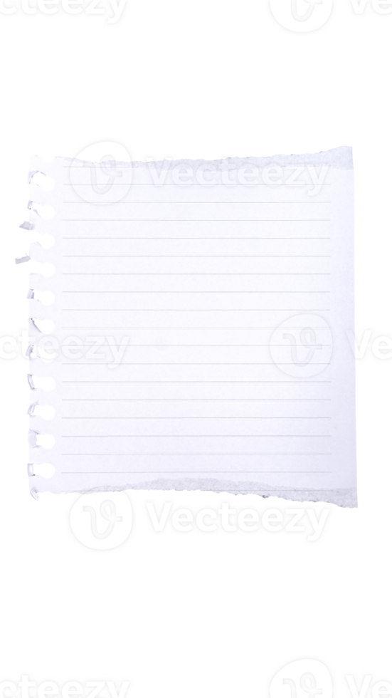 Blank ripped white paper isolated on transparent background png