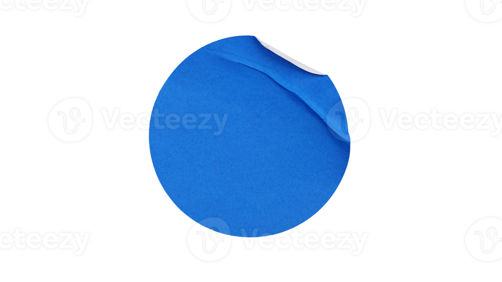 Blue paper sticker label in round sharp isolated on transparent background png
