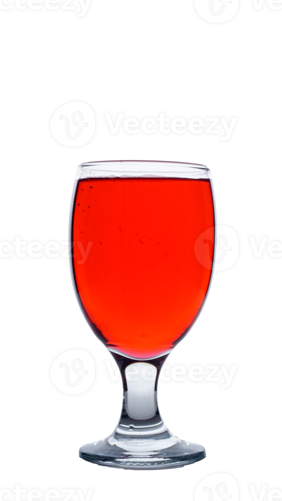 Red colored water in drinking glass isolated on transparent background png