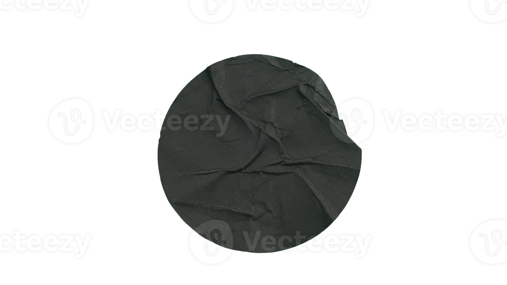 Black round paper adhesive sticker label isolated on transparent background png