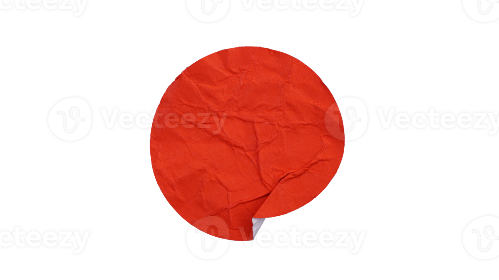Red round paper adhesive sticker label isolated on transparent background png