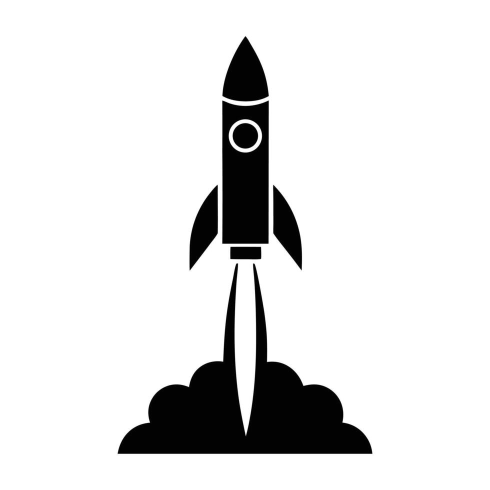 rocket launch illustration vector
