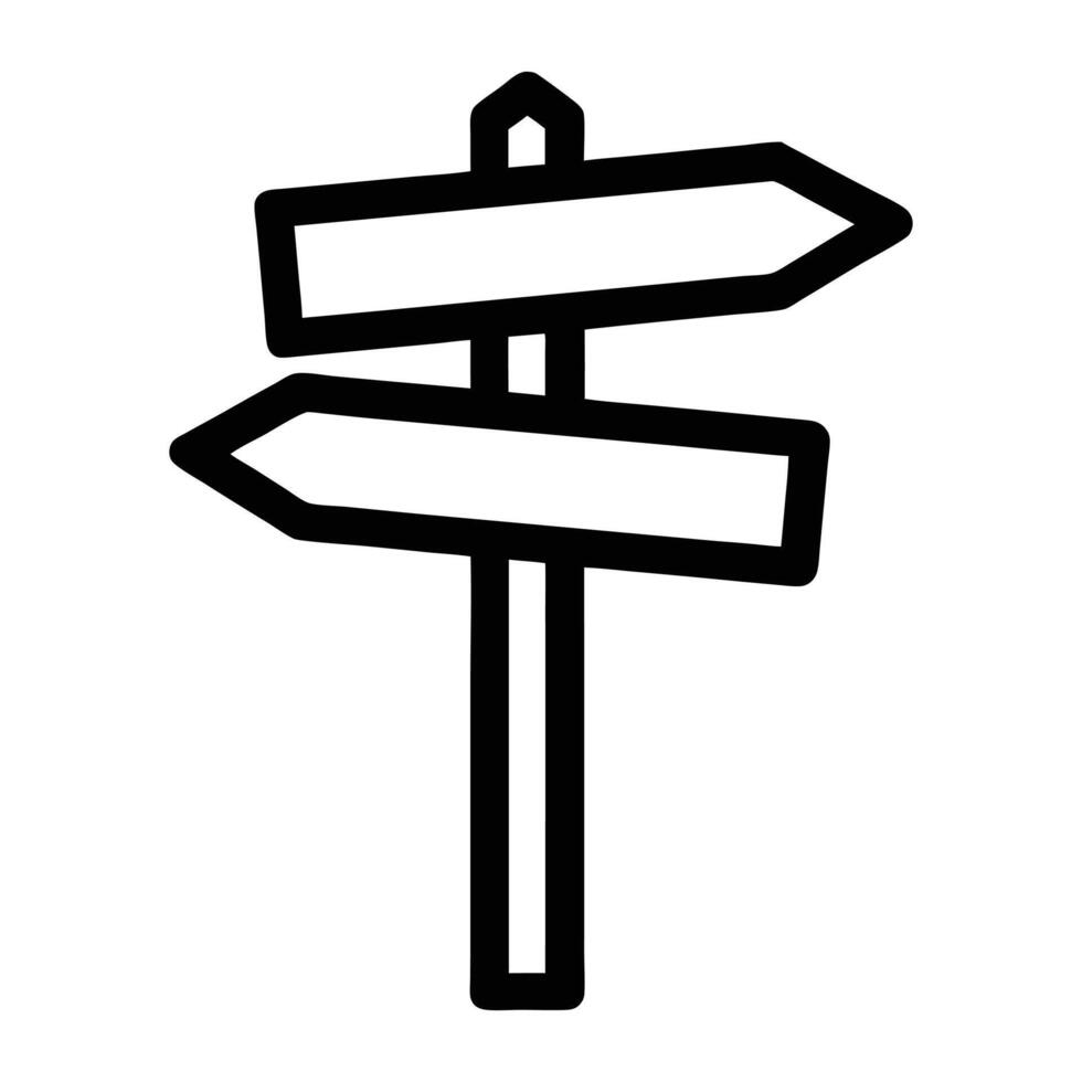 a black and white sign pointing in different directions vector