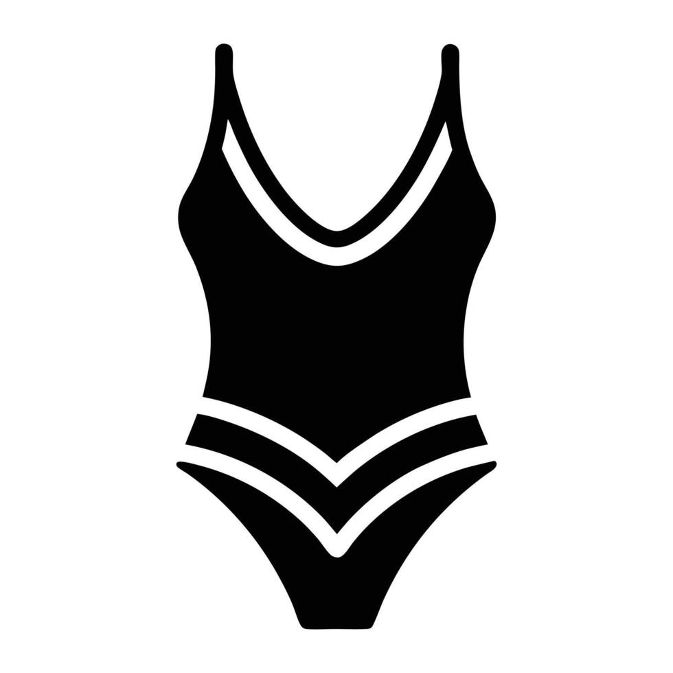 a black swimsuit with white trim vector