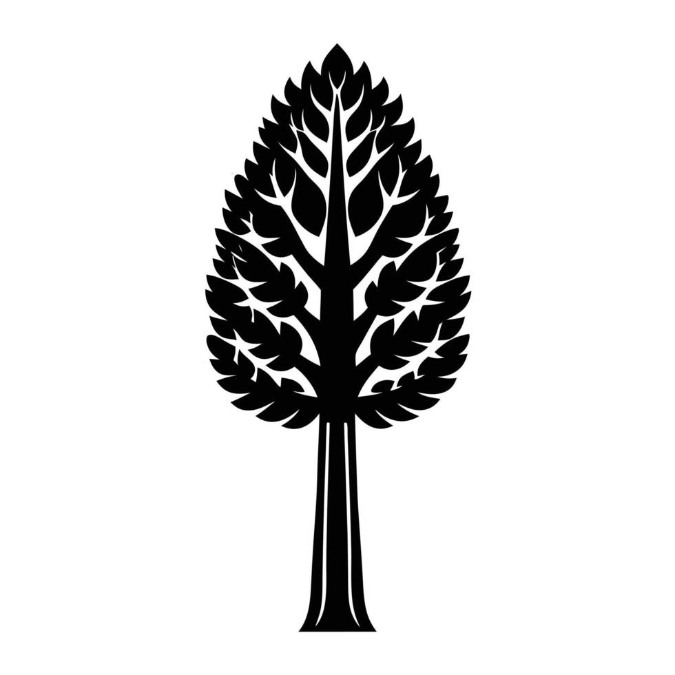 a black and white silhouette of a tree. vector