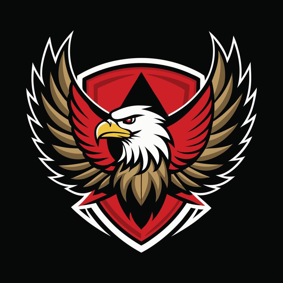 eagle mascot logo design for a sports team vector