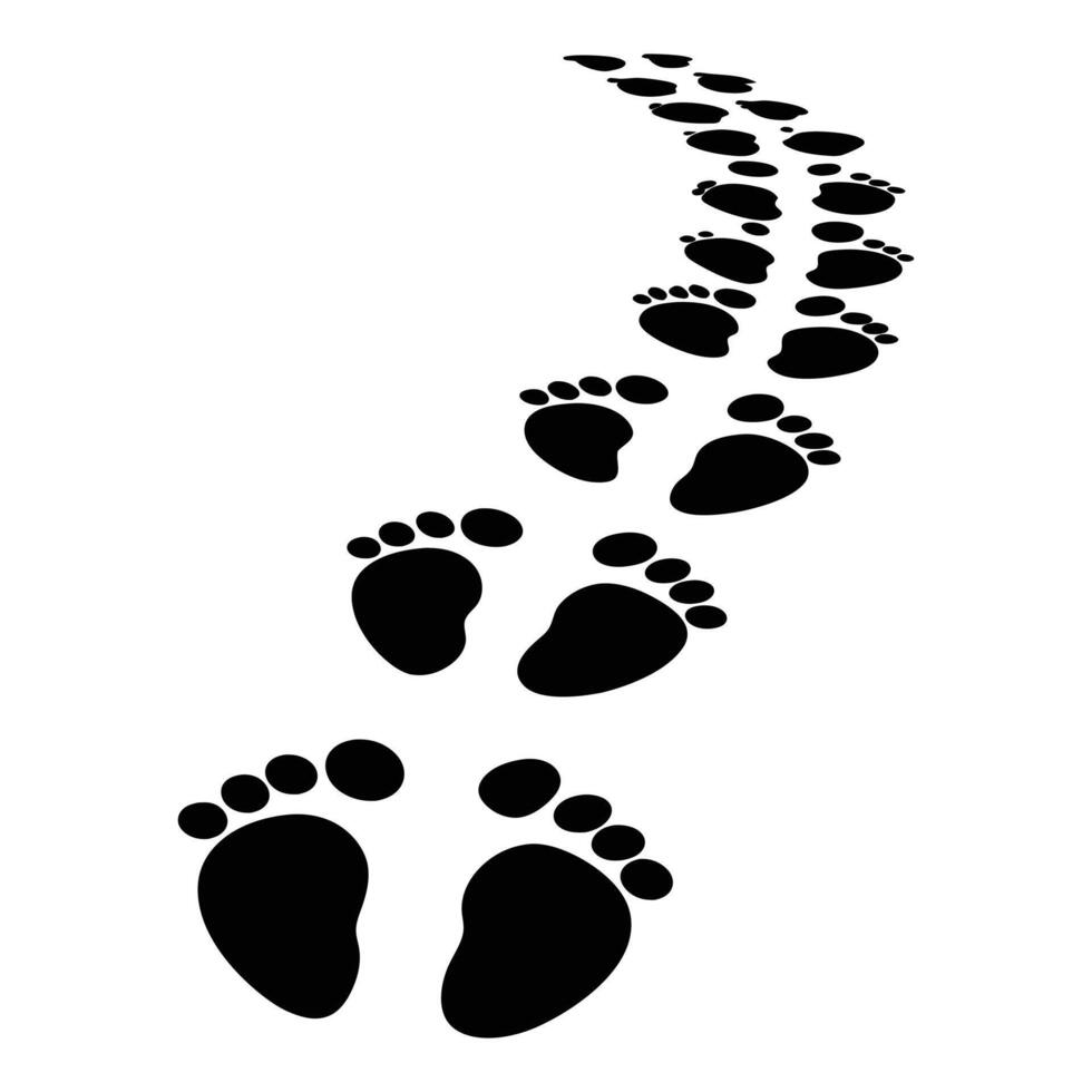 footprints trail illustration vector