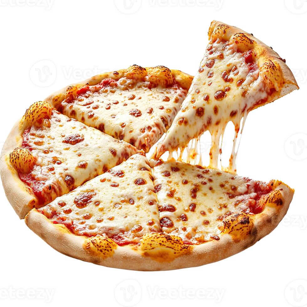 Cheesy Italian Pizza Isolated on the Transparent Background png