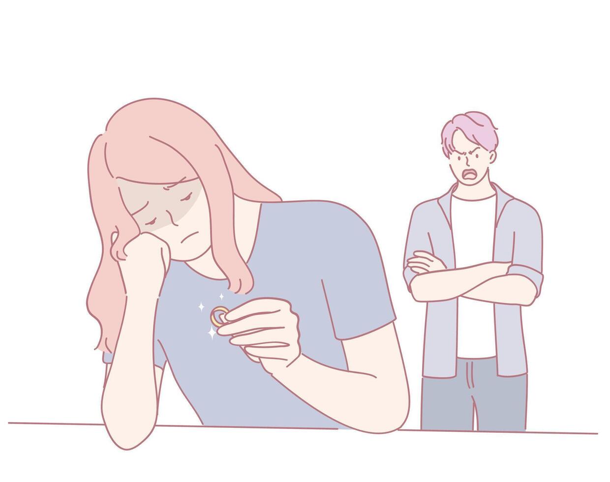 Emotional Conflict Between Partners Navigating feelings and overcoming hurdles vector