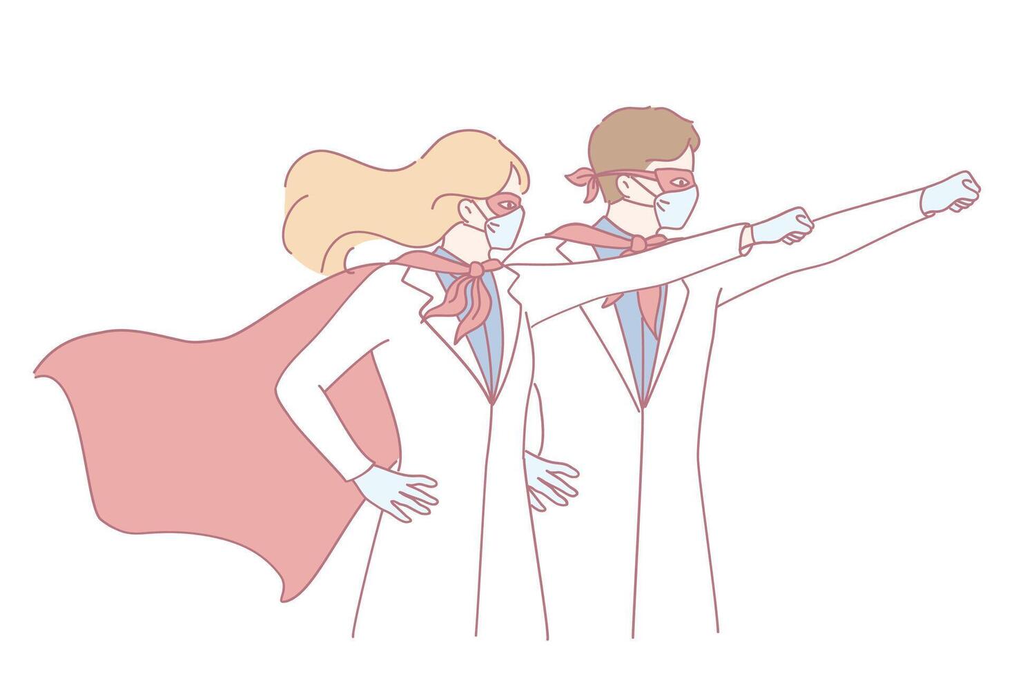 A Dynamic Superhero Duo is All Set and Ready for Exciting Action and Thrilling Adventure vector