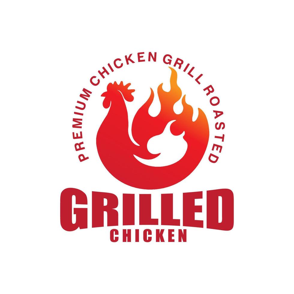 chicken grilled roasted logo graphic template illustration vector