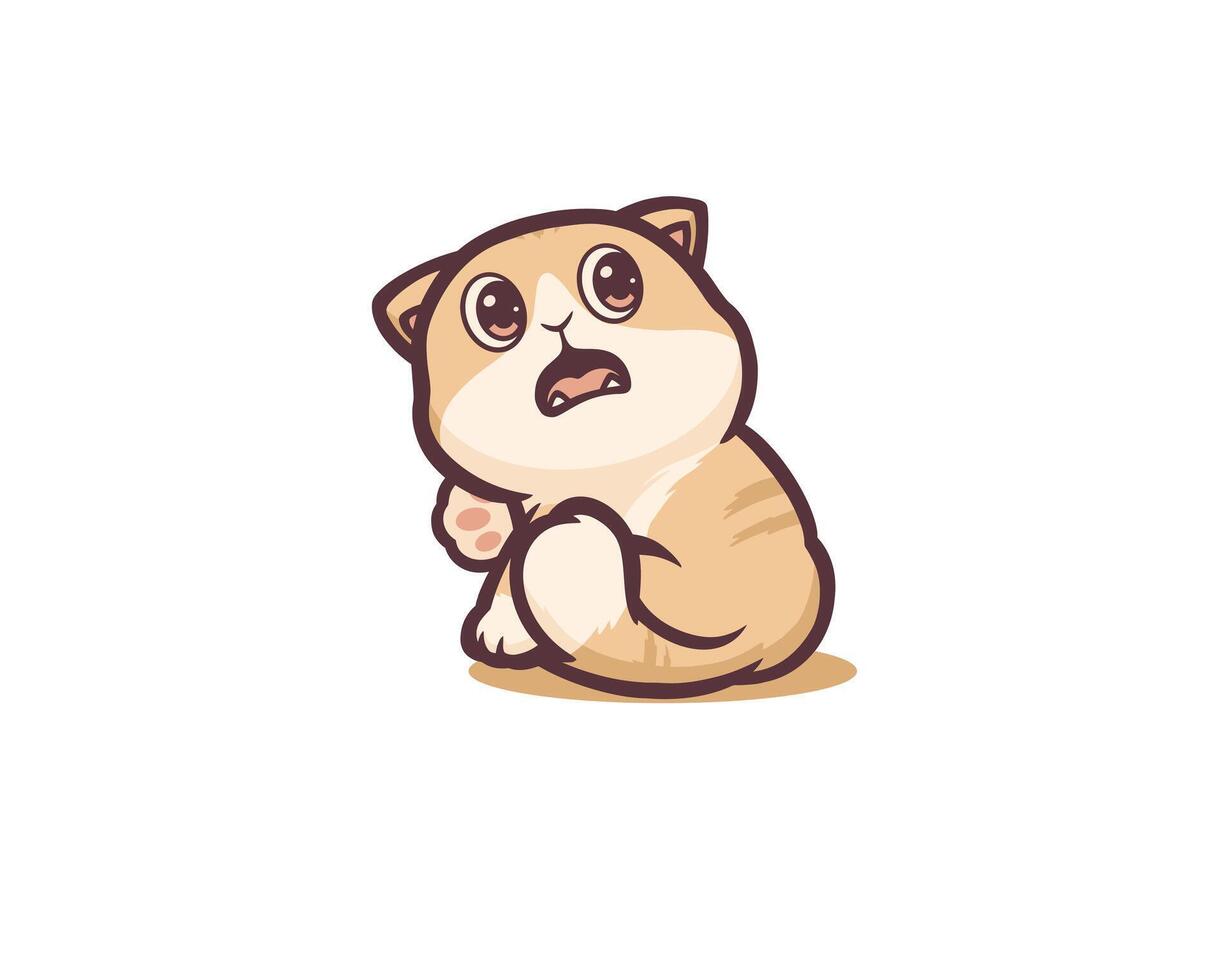 cat with a surprised expression mascot vector