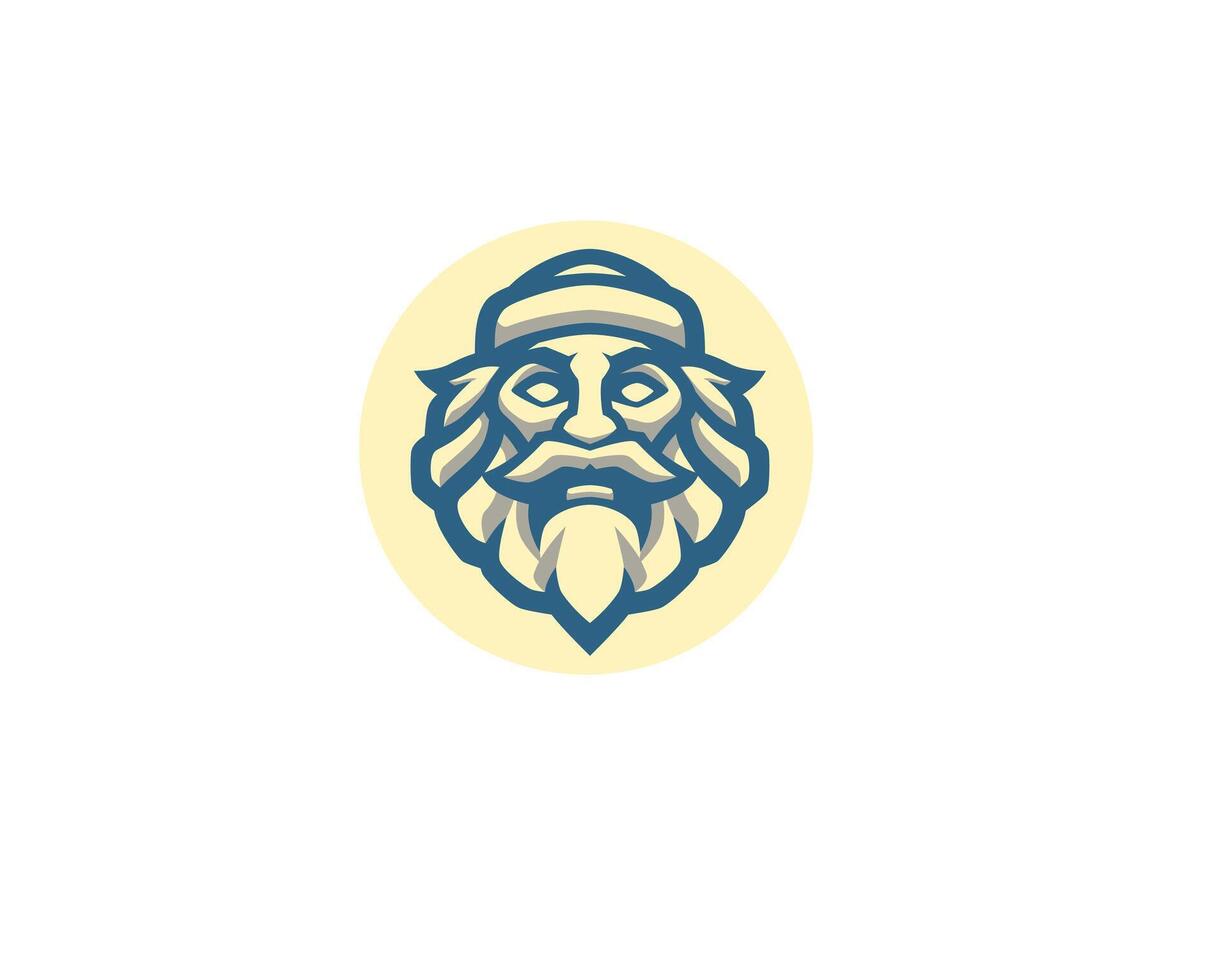 Fisherman oldman head logo mascot vector