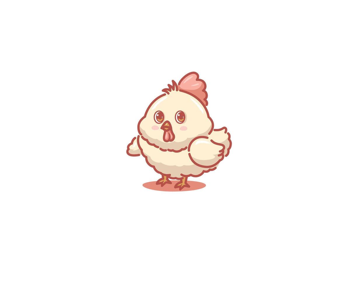 cute chicken rustic mascot logo vector