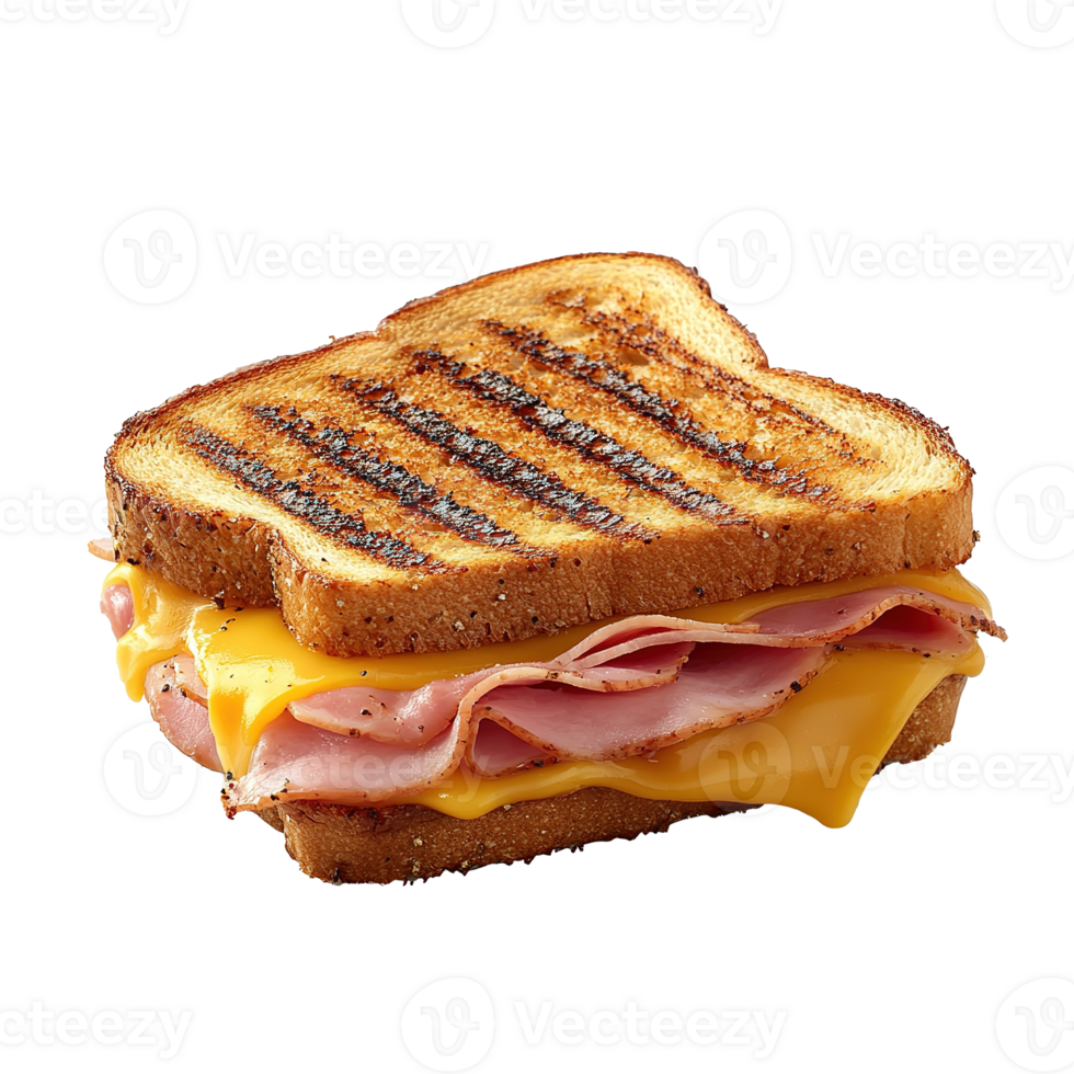 Grilled Ham and Cheese Sandwich Isolated at Transparent Background png