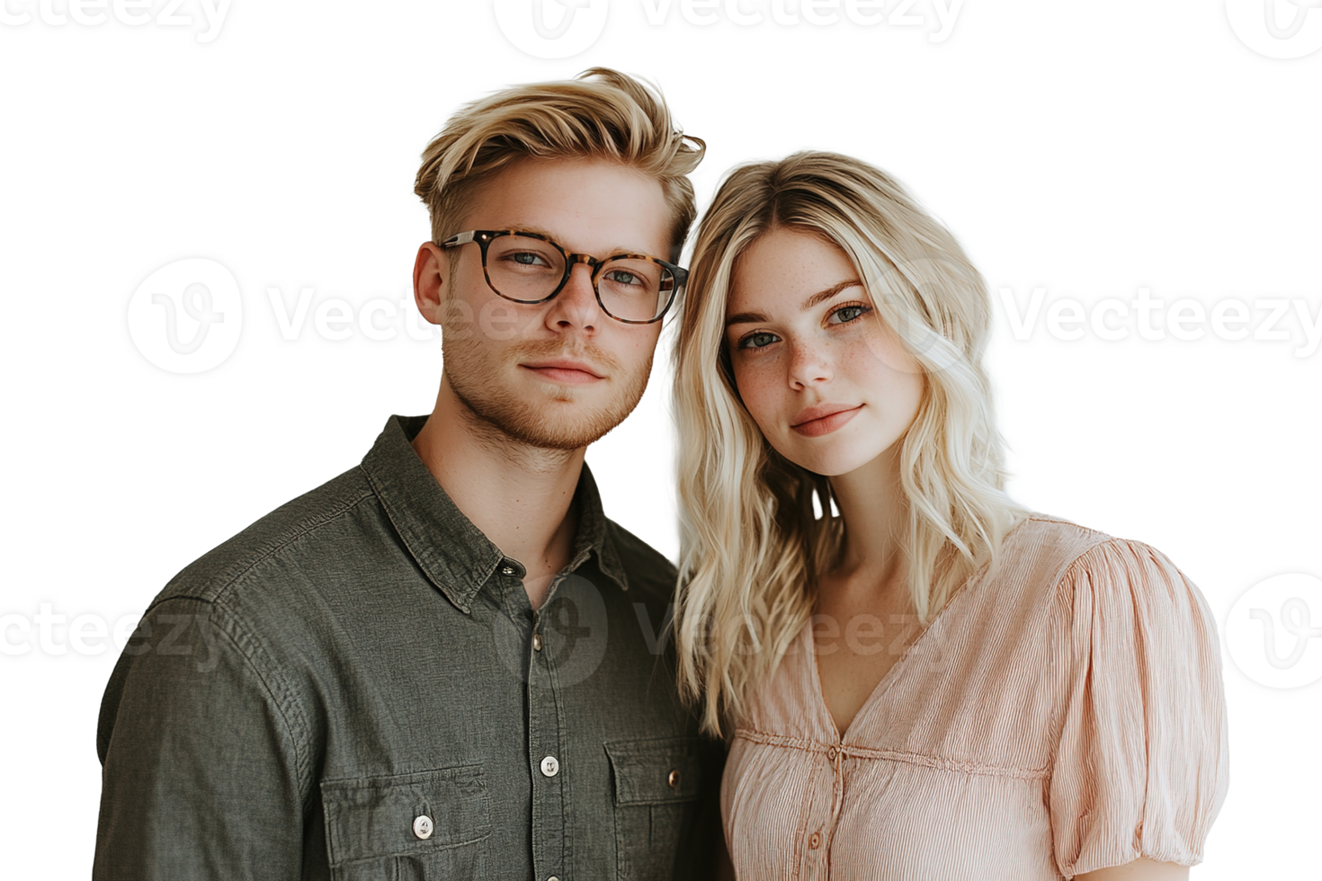 Happy Couple Smiling Together Isolated at Transparent Background png
