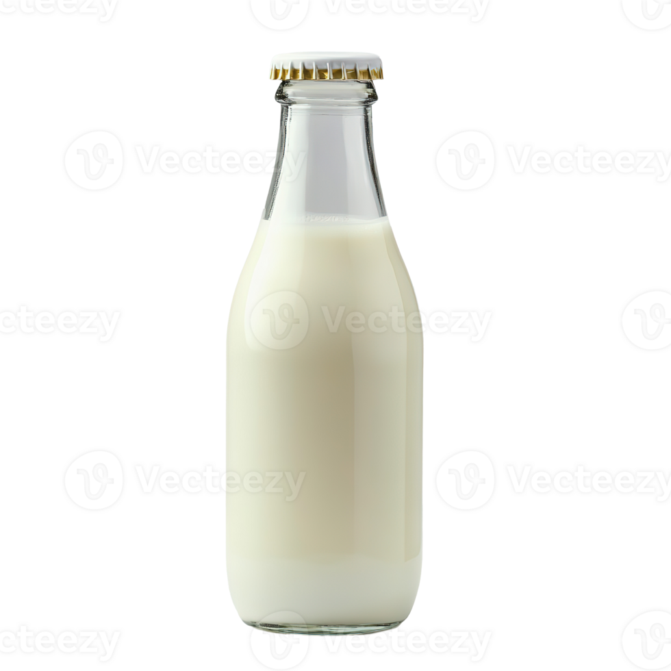 Fresh Milk in Glass Bottle Isolated on the Transparent Background png