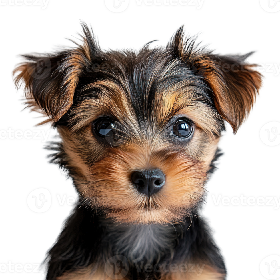Small Yorkie Puppy Looking Forward, Isolated on Transparent Background png