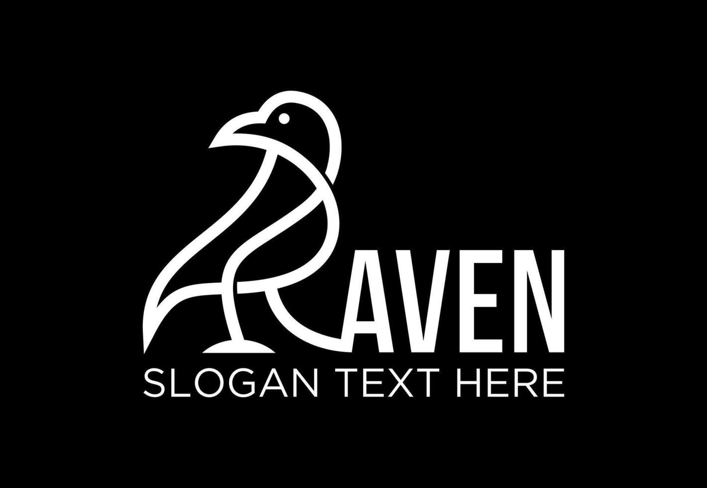 initial raven idea logo design vector