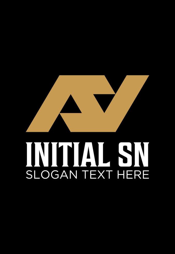initial SN idea logo design vector