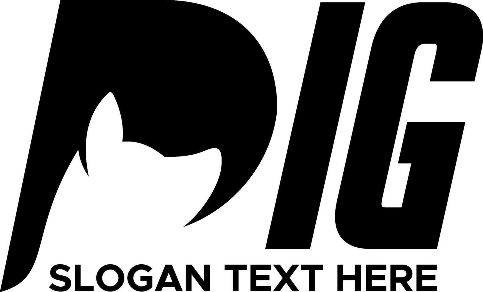 initial pig idea logo design vector