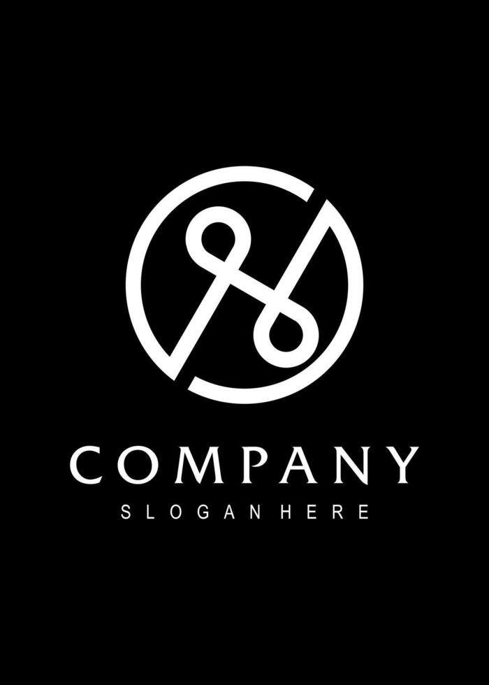 initial sh with circle idea logo design vector