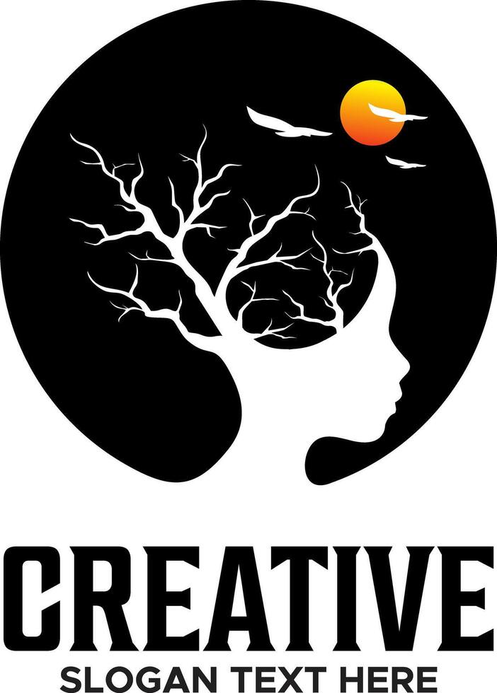 head abstrac black logo design vector