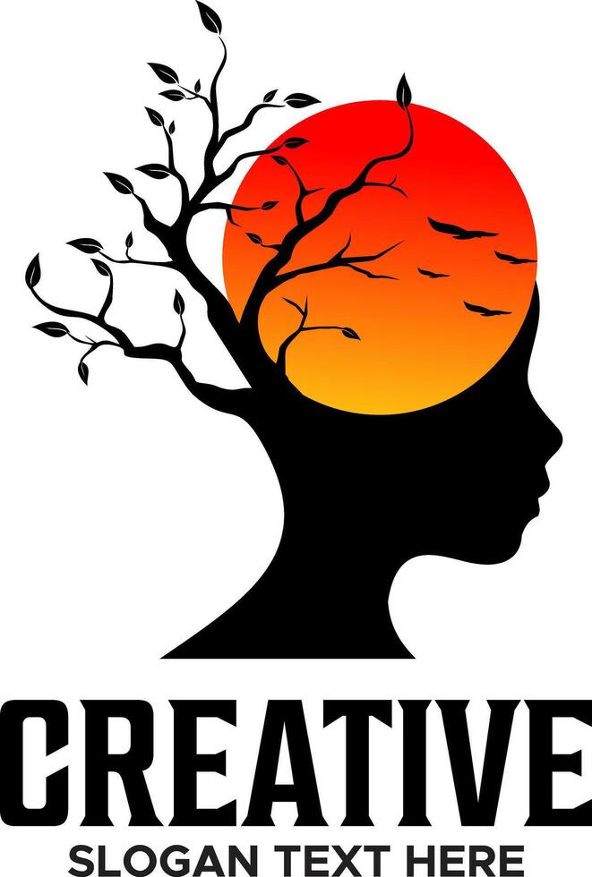 head abstrac idea logo design vector