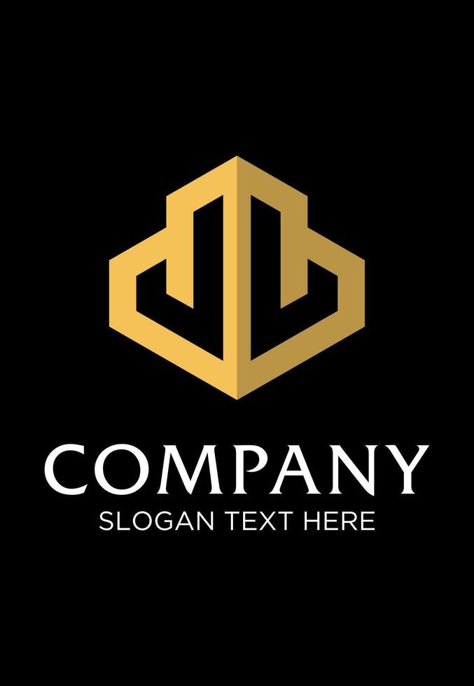 initial JL gold idea logo design vector