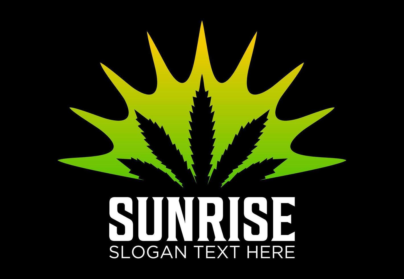 canabis sunrise idea logo design vector