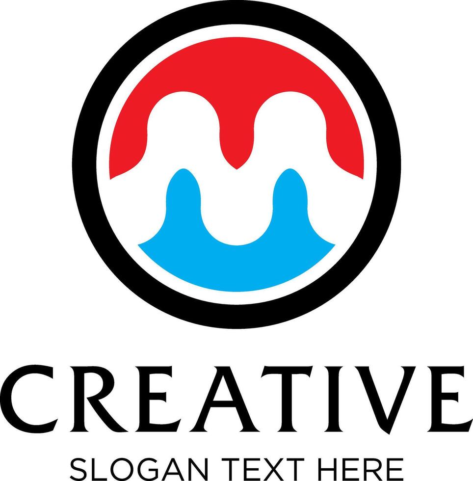 intial m with circle idea logo design vector