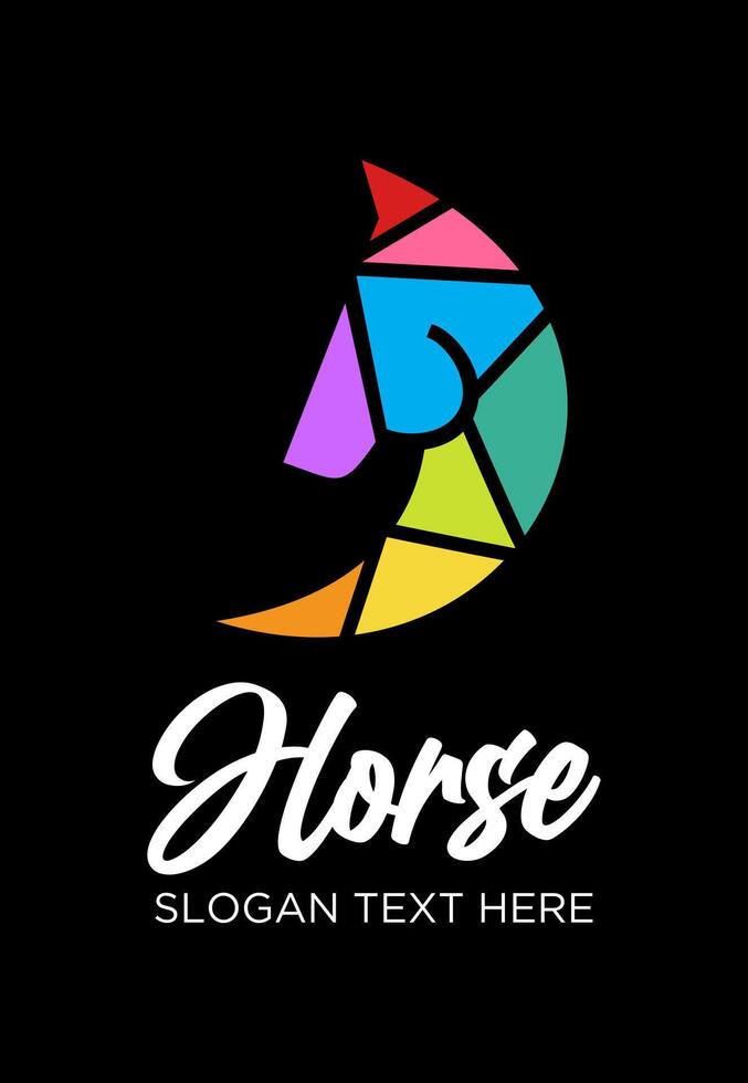 icon horse idea logo design vector